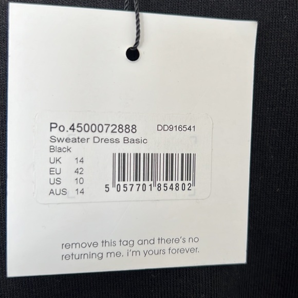 MissGuided Sweatshirt Dress Black Size 10 - Picture 4 of 6